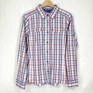🔥3/$15🔥Columbia Button Down Shirt Roll Tab Sleeve Outdoor Adventure Camping L